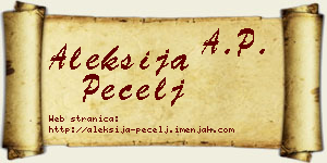 Aleksija Pecelj vizit kartica